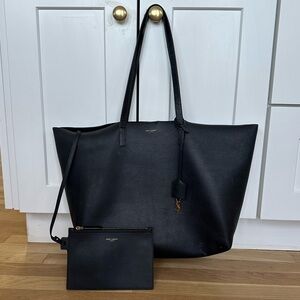 HP 🎉YSL Saint Laurent East-West Tote Black Leather Shopping Bag
